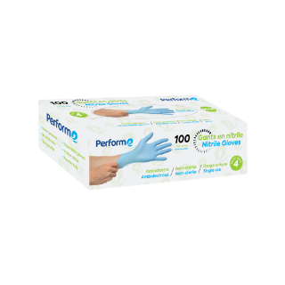 Image sur Gants de nitrile jetables bleu 4 mil - Moyen